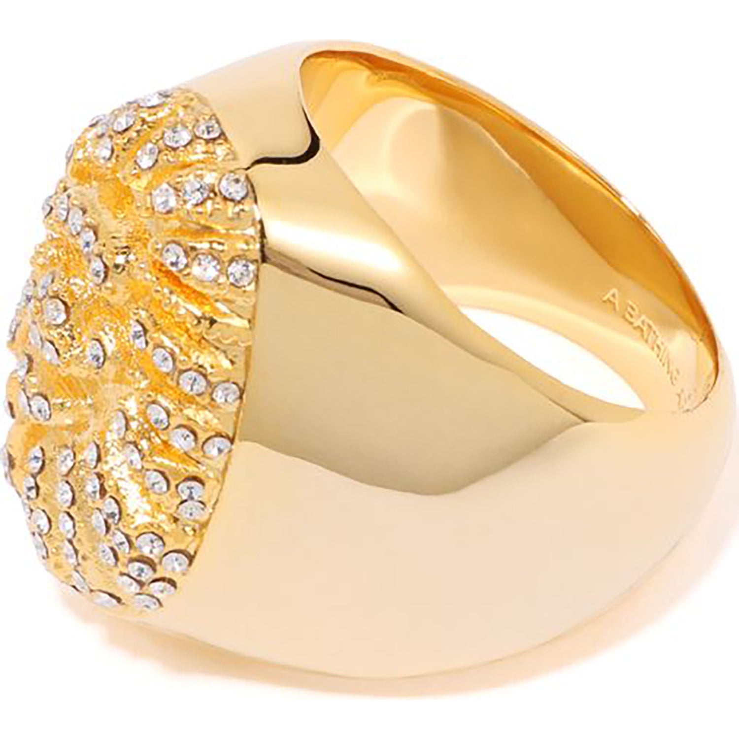 APE HEAD CRYSTAL STONE RING