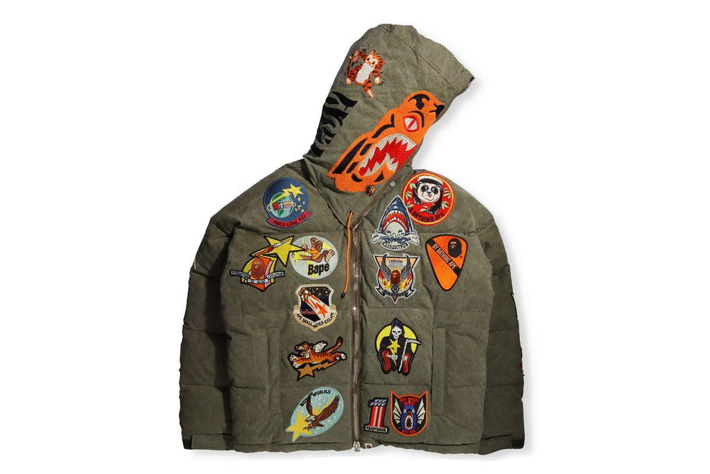 BAPE X READYMADE TIGER SHARK DOWN JACKET