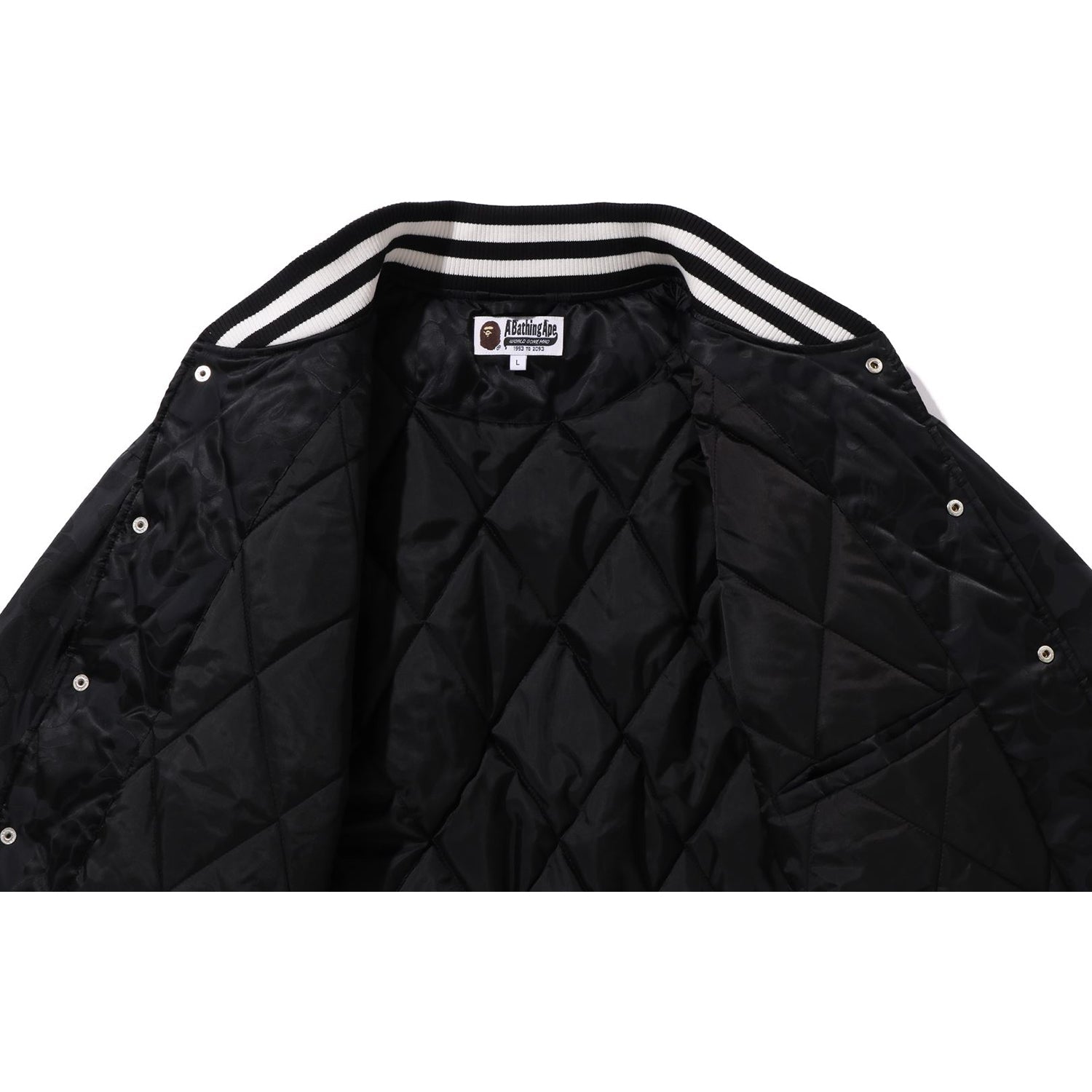 TONAL SOLID CAMO PADDED VARSITY JACKET MENS
