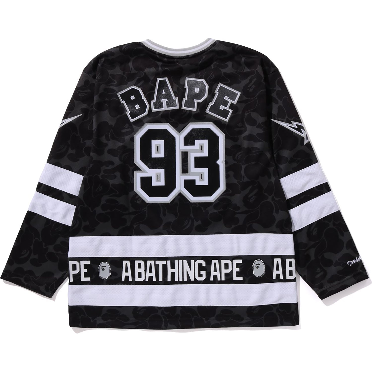 BAPE X MITCHELL & NESS NHL LOS ANGELES KINGS MESH HOCKEY JERSEY L/S TEE MENS