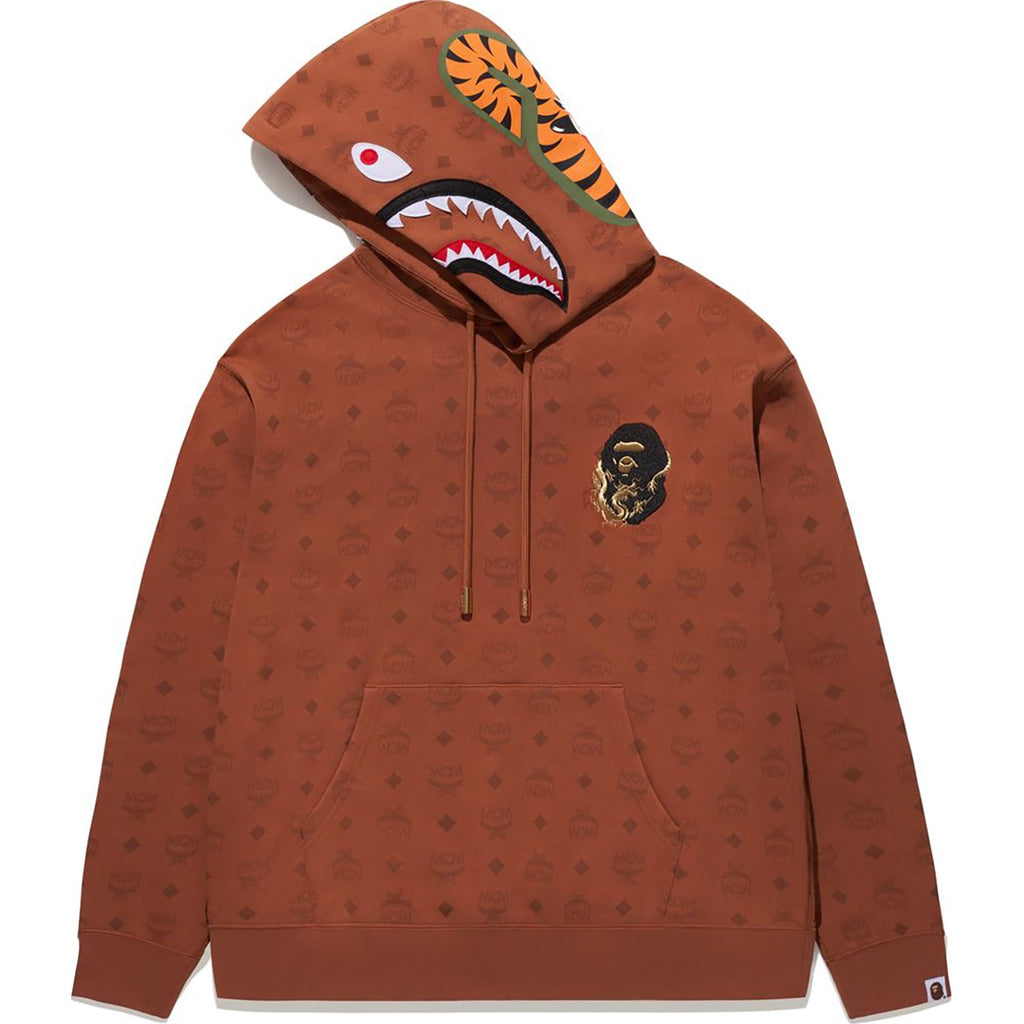BAPE X MCM SHARK PULLOVER HOODIE MENS