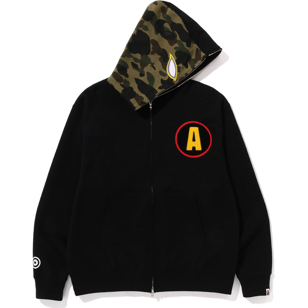 SHADOW BAPE RELAXED FIT FULL ZIP HOODIE MENS