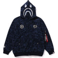 BAPE X ALPHA INDUSTRIES SHARK FULL ZIP HOODIE MENS