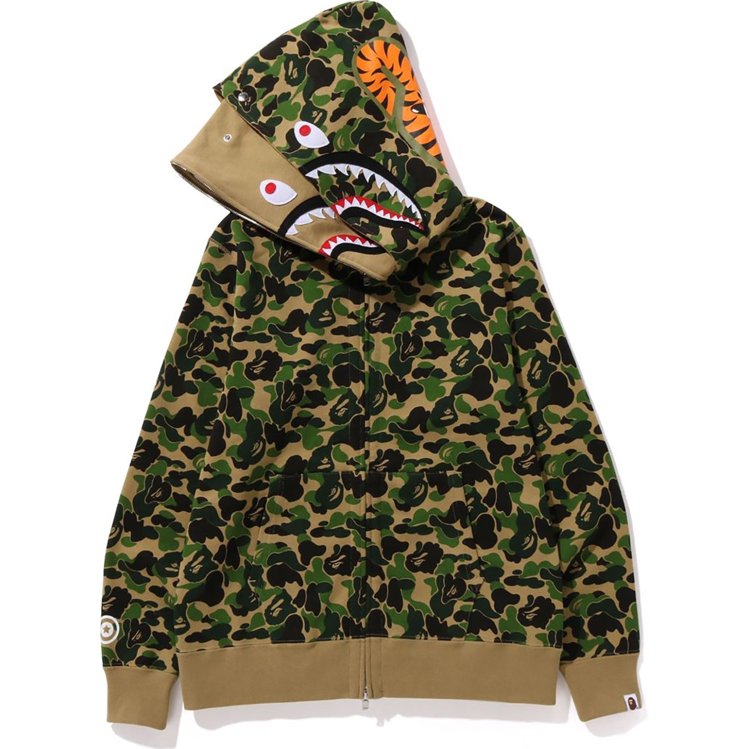 ABC CAMO DOUBLE SHARK FULL ZIP HOODIE MENS