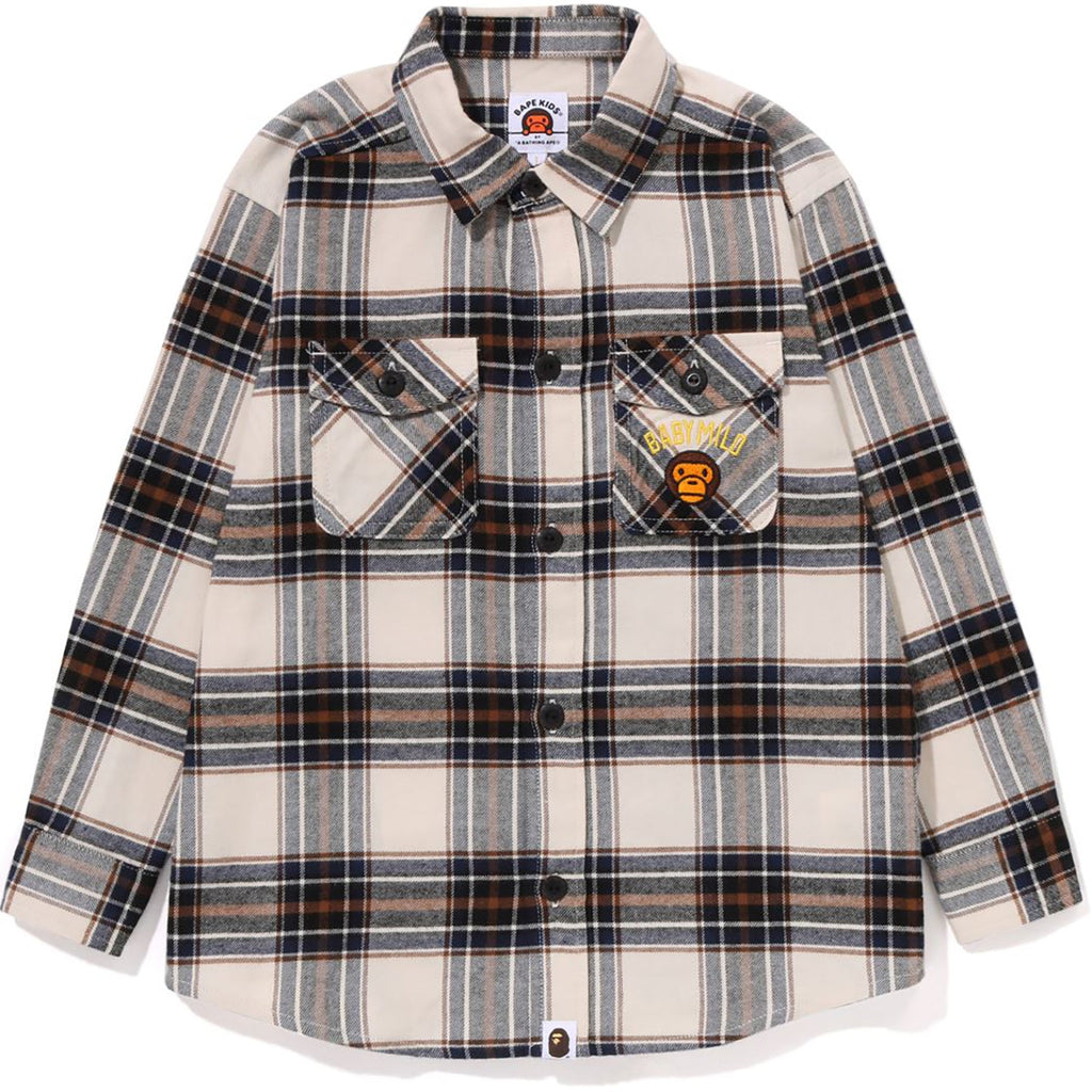 CHECK BABY MILO EMBROIDERY SHIRT KIDS