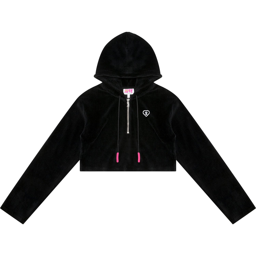 APEE CROPPED ZIP UP HOODIE LADIES