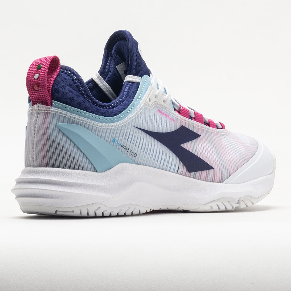Diadora Speed Blushield Fly 4+ AG Women's  White/Blueprint/Pink Yellow